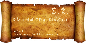 Dörnhöfer Klára névjegykártya