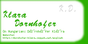 klara dornhofer business card